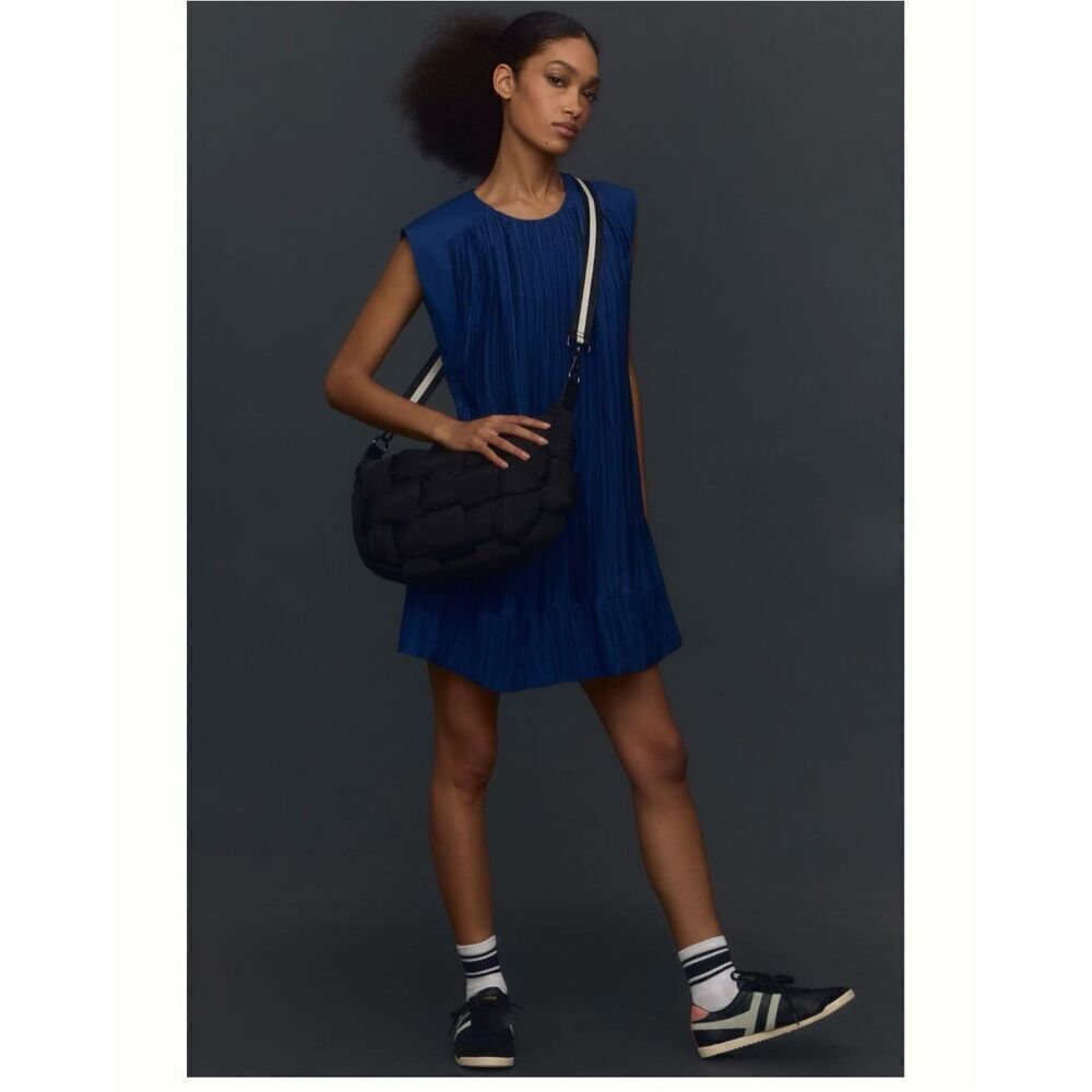 Anthropologie By Anthropologie Women’s Cap-Sleeve Plissé Accordion Pleated Mini